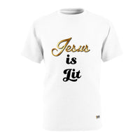 Jesus is Lit Men's T-Shirt, Regular Fit-KVOM KVOM Christian Clothing; Women’s Clothing; Women’s T-Shirts; Men's Clothing; Men's T-Shirts, Hoodies Sale; Ladies Tops; Ladies Dresses; Floral Tops; Floral Dresses; Flower Clothes; Activewear; Glorious; Psalms; Blessings On Blessings; Teens Clothing; Christian Book Store; Girl’s Clothing Sale; Mother’s Day Sale; Gifts For Sister; Christian Gifts; Gifts for Daughter; Spring Sale; Clearance Sale; Jesus; Christ Is King; Holy Ghost; God Got Me; Spiritual Warrior; Pro