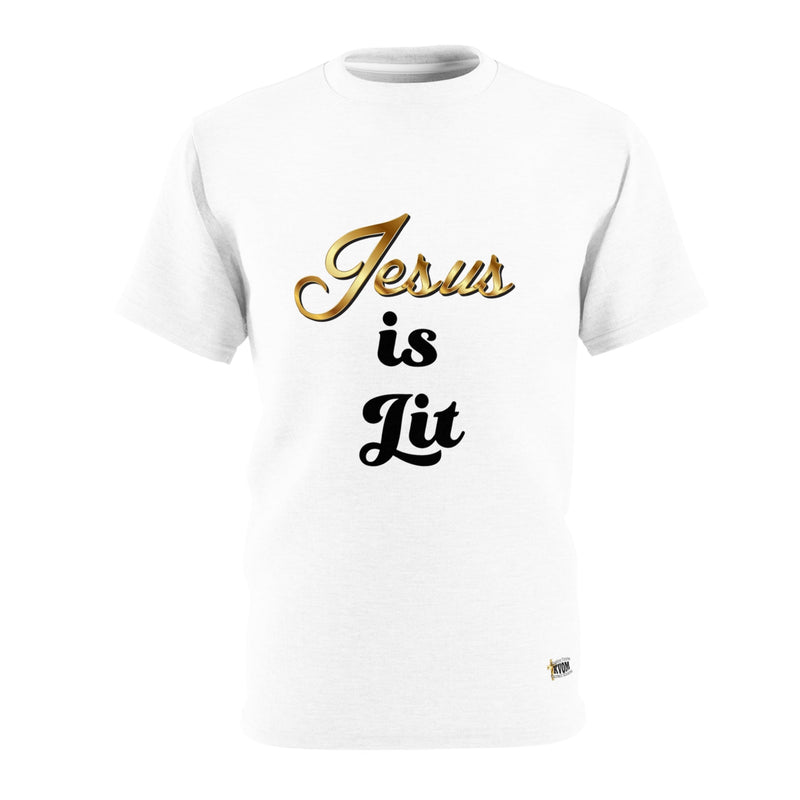 Jesus is Lit Men's T-Shirt, Regular Fit-KVOM KVOM Christian Clothing; Women’s Clothing; Women’s T-Shirts; Men's Clothing; Men's T-Shirts, Hoodies Sale; Ladies Tops; Ladies Dresses; Floral Tops; Floral Dresses; Flower Clothes; Activewear; Glorious; Psalms; Blessings On Blessings; Teens Clothing; Christian Book Store; Girl’s Clothing Sale; Mother’s Day Sale; Gifts For Sister; Christian Gifts; Gifts for Daughter; Spring Sale; Clearance Sale; Jesus; Christ Is King; Holy Ghost; God Got Me; Spiritual Warrior; Pro