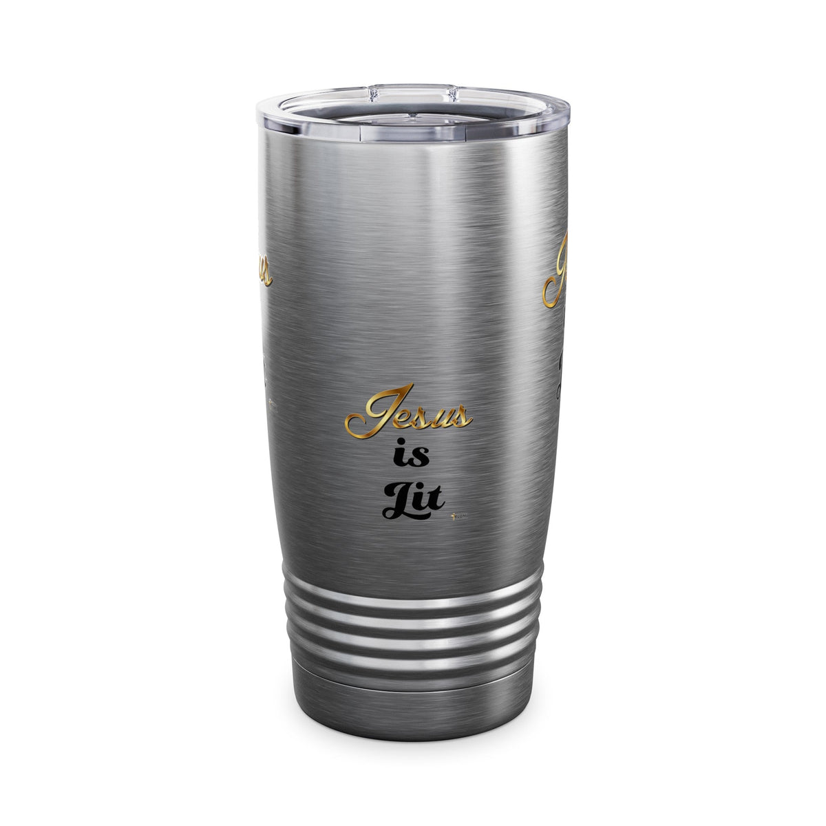 Jesus is Lit Ringneck Tumbler, 20oz, Steel, White-KVOM KVOM Christian Clothing; Women’s Clothing; Women’s T-Shirts; Men's Clothing; Men's T-Shirts, Hoodies Sale; Ladies Tops; Ladies Dresses; Floral Tops; Floral Dresses; Flower Clothes; Activewear; Glorious; Psalms; Blessings On Blessings; Teens Clothing; Christian Book Store; Girl’s Clothing Sale; Mother’s Day Sale; Gifts For Sister; Christian Gifts; Gifts for Daughter; Spring Sale; Clearance Sale; Jesus; Christ Is King; Holy Ghost; God Got Me; Spiritual Wa