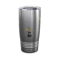 Jesus is Lit Ringneck Tumbler, 20oz, Steel, White-KVOM KVOM Christian Clothing; Women’s Clothing; Women’s T-Shirts; Men's Clothing; Men's T-Shirts, Hoodies Sale; Ladies Tops; Ladies Dresses; Floral Tops; Floral Dresses; Flower Clothes; Activewear; Glorious; Psalms; Blessings On Blessings; Teens Clothing; Christian Book Store; Girl’s Clothing Sale; Mother’s Day Sale; Gifts For Sister; Christian Gifts; Gifts for Daughter; Spring Sale; Clearance Sale; Jesus; Christ Is King; Holy Ghost; God Got Me; Spiritual Wa