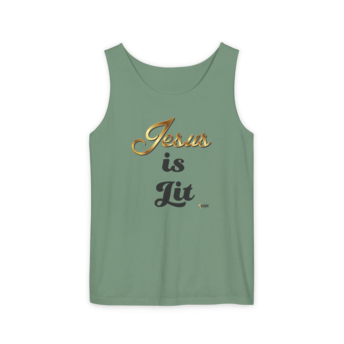 Jesus is Lit Unisex Garment-Dyed Tank Top-KVOM KVOM Christian Clothing; Women’s Clothing; Women’s T-Shirts; Men's Clothing; Men's T-Shirts, Hoodies Sale; Ladies Tops; Ladies Dresses; Floral Tops; Floral Dresses; Flower Clothes; Activewear; Glorious; Psalms; Blessings On Blessings; Teens Clothing; Christian Book Store; Girl’s Clothing Sale; Mother’s Day Sale; Gifts For Sister; Christian Gifts; Gifts for Daughter; Spring Sale; Clearance Sale; Jesus; Christ Is King; Holy Ghost; God Got Me; Spiritual Warrior; P