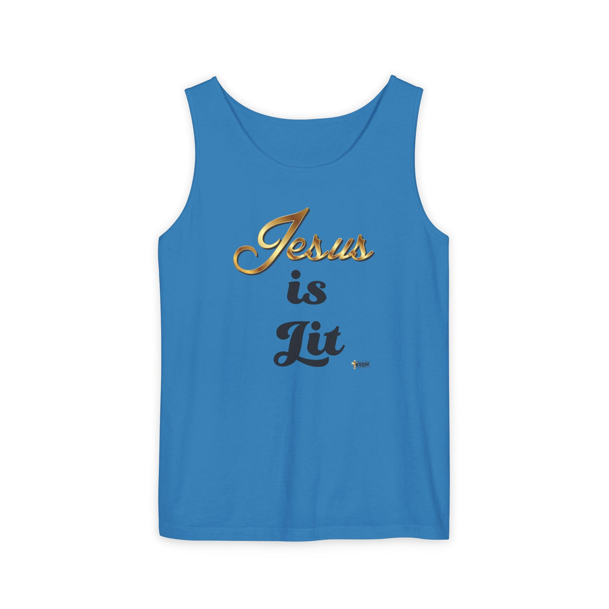 Jesus is Lit Unisex Garment-Dyed Tank Top-KVOM KVOM Christian Clothing; Women’s Clothing; Women’s T-Shirts; Men's Clothing; Men's T-Shirts, Hoodies Sale; Ladies Tops; Ladies Dresses; Floral Tops; Floral Dresses; Flower Clothes; Activewear; Glorious; Psalms; Blessings On Blessings; Teens Clothing; Christian Book Store; Girl’s Clothing Sale; Mother’s Day Sale; Gifts For Sister; Christian Gifts; Gifts for Daughter; Spring Sale; Clearance Sale; Jesus; Christ Is King; Holy Ghost; God Got Me; Spiritual Warrior; P