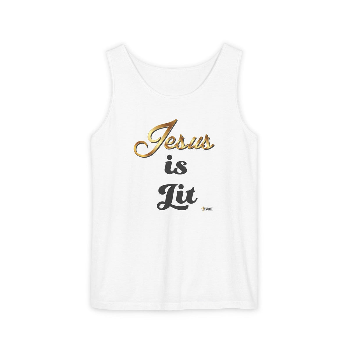 Jesus is Lit Unisex Garment-Dyed Tank Top-KVOM KVOM Christian Clothing; Women’s Clothing; Women’s T-Shirts; Men's Clothing; Men's T-Shirts, Hoodies Sale; Ladies Tops; Ladies Dresses; Floral Tops; Floral Dresses; Flower Clothes; Activewear; Glorious; Psalms; Blessings On Blessings; Teens Clothing; Christian Book Store; Girl’s Clothing Sale; Mother’s Day Sale; Gifts For Sister; Christian Gifts; Gifts for Daughter; Spring Sale; Clearance Sale; Jesus; Christ Is King; Holy Ghost; God Got Me; Spiritual Warrior; P