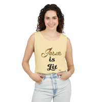 Jesus is Lit Unisex Garment-Dyed Tank Top-KVOM KVOM Christian Clothing; Women’s Clothing; Women’s T-Shirts; Men's Clothing; Men's T-Shirts, Hoodies Sale; Ladies Tops; Ladies Dresses; Floral Tops; Floral Dresses; Flower Clothes; Activewear; Glorious; Psalms; Blessings On Blessings; Teens Clothing; Christian Book Store; Girl’s Clothing Sale; Mother’s Day Sale; Gifts For Sister; Christian Gifts; Gifts for Daughter; Spring Sale; Clearance Sale; Jesus; Christ Is King; Holy Ghost; God Got Me; Spiritual Warrior; P