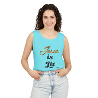 Jesus is Lit Unisex Garment-Dyed Tank Top-KVOM KVOM Christian Clothing; Women’s Clothing; Women’s T-Shirts; Men's Clothing; Men's T-Shirts, Hoodies Sale; Ladies Tops; Ladies Dresses; Floral Tops; Floral Dresses; Flower Clothes; Activewear; Glorious; Psalms; Blessings On Blessings; Teens Clothing; Christian Book Store; Girl’s Clothing Sale; Mother’s Day Sale; Gifts For Sister; Christian Gifts; Gifts for Daughter; Spring Sale; Clearance Sale; Jesus; Christ Is King; Holy Ghost; God Got Me; Spiritual Warrior; P