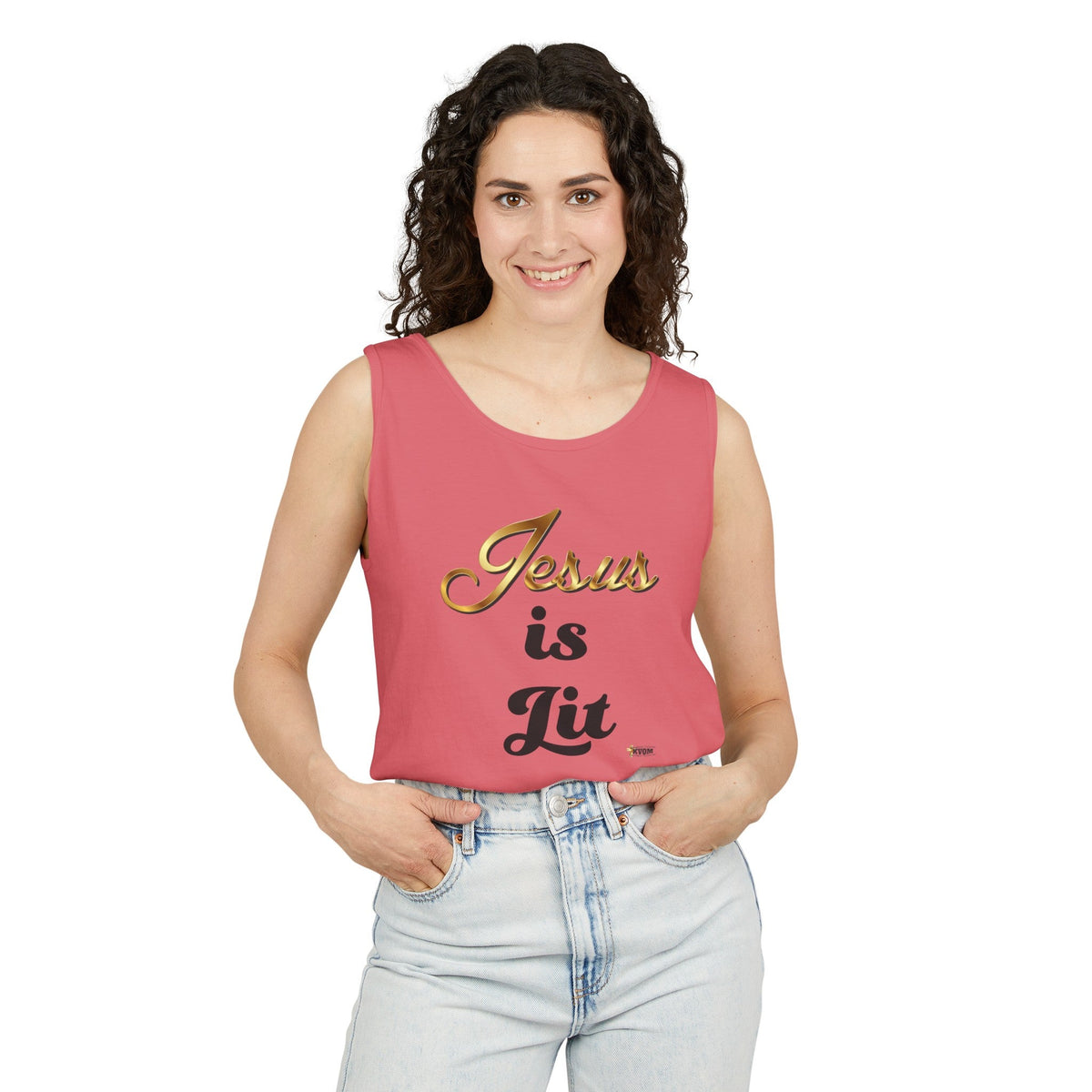 Jesus is Lit Unisex Garment-Dyed Tank Top-KVOM KVOM Christian Clothing; Women’s Clothing; Women’s T-Shirts; Men's Clothing; Men's T-Shirts, Hoodies Sale; Ladies Tops; Ladies Dresses; Floral Tops; Floral Dresses; Flower Clothes; Activewear; Glorious; Psalms; Blessings On Blessings; Teens Clothing; Christian Book Store; Girl’s Clothing Sale; Mother’s Day Sale; Gifts For Sister; Christian Gifts; Gifts for Daughter; Spring Sale; Clearance Sale; Jesus; Christ Is King; Holy Ghost; God Got Me; Spiritual Warrior; P