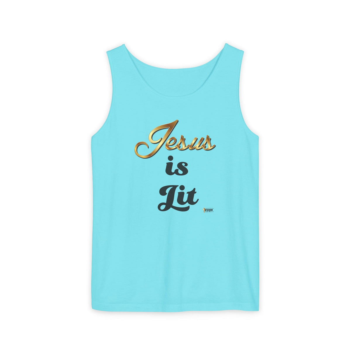 Jesus is Lit Unisex Garment-Dyed Tank Top-KVOM KVOM Christian Clothing; Women’s Clothing; Women’s T-Shirts; Men's Clothing; Men's T-Shirts, Hoodies Sale; Ladies Tops; Ladies Dresses; Floral Tops; Floral Dresses; Flower Clothes; Activewear; Glorious; Psalms; Blessings On Blessings; Teens Clothing; Christian Book Store; Girl’s Clothing Sale; Mother’s Day Sale; Gifts For Sister; Christian Gifts; Gifts for Daughter; Spring Sale; Clearance Sale; Jesus; Christ Is King; Holy Ghost; God Got Me; Spiritual Warrior; P