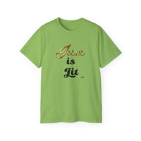 Jesus is Lit Unisex Ultra Cotton Tee-KVOM KVOM Christian Clothing; Women’s Clothing; Women’s T-Shirts; Men's Clothing; Men's T-Shirts, Hoodies Sale; Ladies Tops; Ladies Dresses; Floral Tops; Floral Dresses; Flower Clothes; Activewear; Glorious; Psalms; Blessings On Blessings; Teens Clothing; Christian Book Store; Girl’s Clothing Sale; Mother’s Day Sale; Gifts For Sister; Christian Gifts; Gifts for Daughter; Spring Sale; Clearance Sale; Jesus; Christ Is King; Holy Ghost; God Got Me; Spiritual Warrior; Prophe