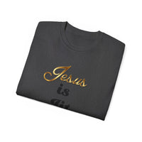 Jesus is Lit Unisex Ultra Cotton Tee-KVOM KVOM Christian Clothing; Women’s Clothing; Women’s T-Shirts; Men's Clothing; Men's T-Shirts, Hoodies Sale; Ladies Tops; Ladies Dresses; Floral Tops; Floral Dresses; Flower Clothes; Activewear; Glorious; Psalms; Blessings On Blessings; Teens Clothing; Christian Book Store; Girl’s Clothing Sale; Mother’s Day Sale; Gifts For Sister; Christian Gifts; Gifts for Daughter; Spring Sale; Clearance Sale; Jesus; Christ Is King; Holy Ghost; God Got Me; Spiritual Warrior; Prophe