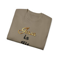 Jesus is Lit Unisex Ultra Cotton Tee-KVOM KVOM Christian Clothing; Women’s Clothing; Women’s T-Shirts; Men's Clothing; Men's T-Shirts, Hoodies Sale; Ladies Tops; Ladies Dresses; Floral Tops; Floral Dresses; Flower Clothes; Activewear; Glorious; Psalms; Blessings On Blessings; Teens Clothing; Christian Book Store; Girl’s Clothing Sale; Mother’s Day Sale; Gifts For Sister; Christian Gifts; Gifts for Daughter; Spring Sale; Clearance Sale; Jesus; Christ Is King; Holy Ghost; God Got Me; Spiritual Warrior; Prophe