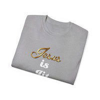 Jesus is Lit Unisex Ultra Cotton Tee-KVOM KVOM Christian Clothing; Women’s Clothing; Women’s T-Shirts; Men's Clothing; Men's T-Shirts, Hoodies Sale; Ladies Tops; Ladies Dresses; Floral Tops; Floral Dresses; Flower Clothes; Activewear; Glorious; Psalms; Blessings On Blessings; Teens Clothing; Christian Book Store; Girl’s Clothing Sale; Mother’s Day Sale; Gifts For Sister; Christian Gifts; Gifts for Daughter; Spring Sale; Clearance Sale; Jesus; Christ Is King; Holy Ghost; God Got Me; Spiritual Warrior; Prophe