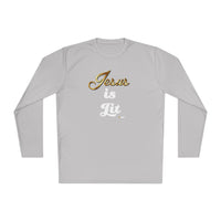 Jesus is Lit Women's Activewear Long Sleeve T-Shirt-KVOM KVOM Christian Clothing; Women’s Clothing; Women’s T-Shirts; Men's Clothing; Men's T-Shirts, Hoodies Sale; Ladies Tops; Ladies Dresses; Floral Tops; Floral Dresses; Flower Clothes; Activewear; Glorious; Psalms; Blessings On Blessings; Teens Clothing; Christian Book Store; Girl’s Clothing Sale; Mother’s Day Sale; Gifts For Sister; Christian Gifts; Gifts for Daughter; Spring Sale; Clearance Sale; Jesus; Christ Is King; Holy Ghost; God Got Me; Spiritual 