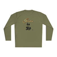 Jesus is Lit Women's Activewear Long Sleeve T-Shirt-KVOM KVOM Christian Clothing; Women’s Clothing; Women’s T-Shirts; Men's Clothing; Men's T-Shirts, Hoodies Sale; Ladies Tops; Ladies Dresses; Floral Tops; Floral Dresses; Flower Clothes; Activewear; Glorious; Psalms; Blessings On Blessings; Teens Clothing; Christian Book Store; Girl’s Clothing Sale; Mother’s Day Sale; Gifts For Sister; Christian Gifts; Gifts for Daughter; Spring Sale; Clearance Sale; Jesus; Christ Is King; Holy Ghost; God Got Me; Spiritual 