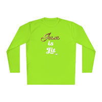 Jesus is Lit Women's Activewear Long Sleeve T-Shirt-KVOM KVOM Christian Clothing; Women’s Clothing; Women’s T-Shirts; Men's Clothing; Men's T-Shirts, Hoodies Sale; Ladies Tops; Ladies Dresses; Floral Tops; Floral Dresses; Flower Clothes; Activewear; Glorious; Psalms; Blessings On Blessings; Teens Clothing; Christian Book Store; Girl’s Clothing Sale; Mother’s Day Sale; Gifts For Sister; Christian Gifts; Gifts for Daughter; Spring Sale; Clearance Sale; Jesus; Christ Is King; Holy Ghost; God Got Me; Spiritual 