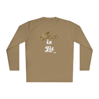 Jesus is Lit Women's Activewear Long Sleeve T-Shirt, Plus Size-KVOM KVOM Christian Clothing; Women’s Clothing; Women’s T-Shirts; Men's Clothing; Men's T-Shirts, Hoodies Sale; Ladies Tops; Ladies Dresses; Floral Tops; Floral Dresses; Flower Clothes; Activewear; Glorious; Psalms; Blessings On Blessings; Teens Clothing; Christian Book Store; Girl’s Clothing Sale; Mother’s Day Sale; Gifts For Sister; Christian Gifts; Gifts for Daughter; Spring Sale; Clearance Sale; Jesus; Christ Is King; Holy Ghost; God Got Me;