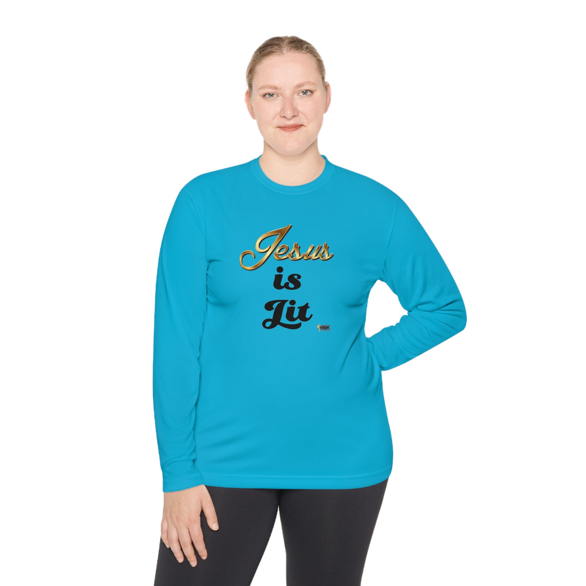 Jesus is Lit Women's Activewear Long Sleeve T-Shirt, Plus Size-KVOM KVOM Christian Clothing; Women’s Clothing; Women’s T-Shirts; Men's Clothing; Men's T-Shirts, Hoodies Sale; Ladies Tops; Ladies Dresses; Floral Tops; Floral Dresses; Flower Clothes; Activewear; Glorious; Psalms; Blessings On Blessings; Teens Clothing; Christian Book Store; Girl’s Clothing Sale; Mother’s Day Sale; Gifts For Sister; Christian Gifts; Gifts for Daughter; Spring Sale; Clearance Sale; Jesus; Christ Is King; Holy Ghost; God Got Me;