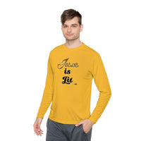 Jesus is Lit Women's Activewear Long Sleeve T-Shirt, Plus Size-KVOM KVOM Christian Clothing; Women’s Clothing; Women’s T-Shirts; Men's Clothing; Men's T-Shirts, Hoodies Sale; Ladies Tops; Ladies Dresses; Floral Tops; Floral Dresses; Flower Clothes; Activewear; Glorious; Psalms; Blessings On Blessings; Teens Clothing; Christian Book Store; Girl’s Clothing Sale; Mother’s Day Sale; Gifts For Sister; Christian Gifts; Gifts for Daughter; Spring Sale; Clearance Sale; Jesus; Christ Is King; Holy Ghost; God Got Me;