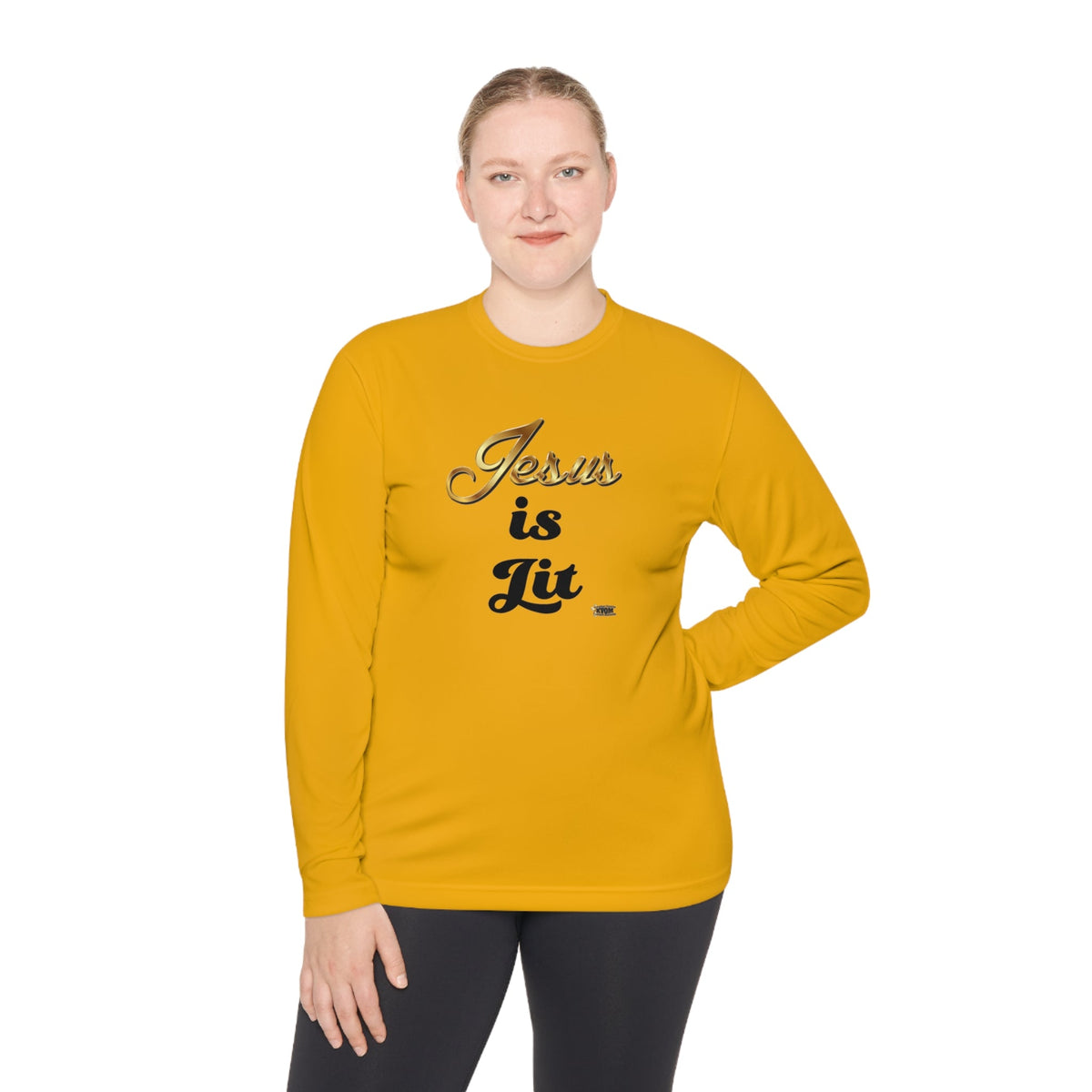 Jesus is Lit Women's Activewear Long Sleeve T-Shirt, Plus Size-KVOM KVOM Christian Clothing; Women’s Clothing; Women’s T-Shirts; Men's Clothing; Men's T-Shirts, Hoodies Sale; Ladies Tops; Ladies Dresses; Floral Tops; Floral Dresses; Flower Clothes; Activewear; Glorious; Psalms; Blessings On Blessings; Teens Clothing; Christian Book Store; Girl’s Clothing Sale; Mother’s Day Sale; Gifts For Sister; Christian Gifts; Gifts for Daughter; Spring Sale; Clearance Sale; Jesus; Christ Is King; Holy Ghost; God Got Me;