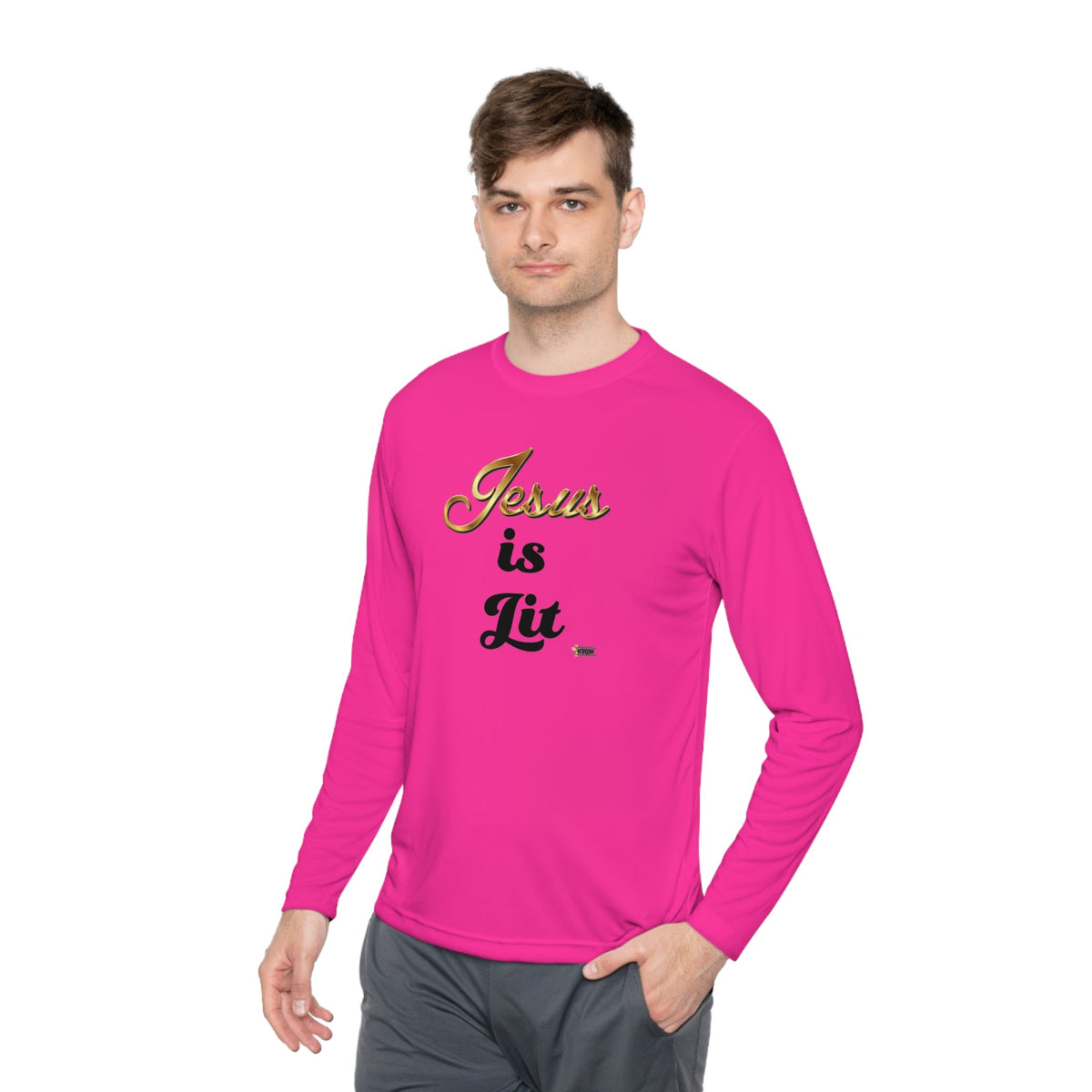 Jesus is Lit Women's Activewear Long Sleeve T-Shirt, Plus Size-KVOM KVOM Christian Clothing; Women’s Clothing; Women’s T-Shirts; Men's Clothing; Men's T-Shirts, Hoodies Sale; Ladies Tops; Ladies Dresses; Floral Tops; Floral Dresses; Flower Clothes; Activewear; Glorious; Psalms; Blessings On Blessings; Teens Clothing; Christian Book Store; Girl’s Clothing Sale; Mother’s Day Sale; Gifts For Sister; Christian Gifts; Gifts for Daughter; Spring Sale; Clearance Sale; Jesus; Christ Is King; Holy Ghost; God Got Me;