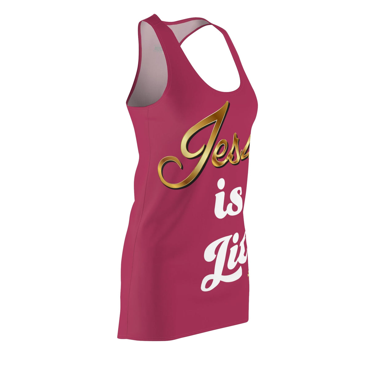 Jesus is Lit Women's Branded Racerback Dress, Berry-KVOM KVOM Christian Clothing; Women’s Clothing; Women’s T-Shirts; Men's Clothing; Men's T-Shirts, Hoodies Sale; Ladies Tops; Ladies Dresses; Floral Tops; Floral Dresses; Flower Clothes; Activewear; Glorious; Psalms; Blessings On Blessings; Teens Clothing; Christian Book Store; Girl’s Clothing Sale; Mother’s Day Sale; Gifts For Sister; Christian Gifts; Gifts for Daughter; Spring Sale; Clearance Sale; Jesus; Christ Is King; Holy Ghost; God Got Me; Spiritual 