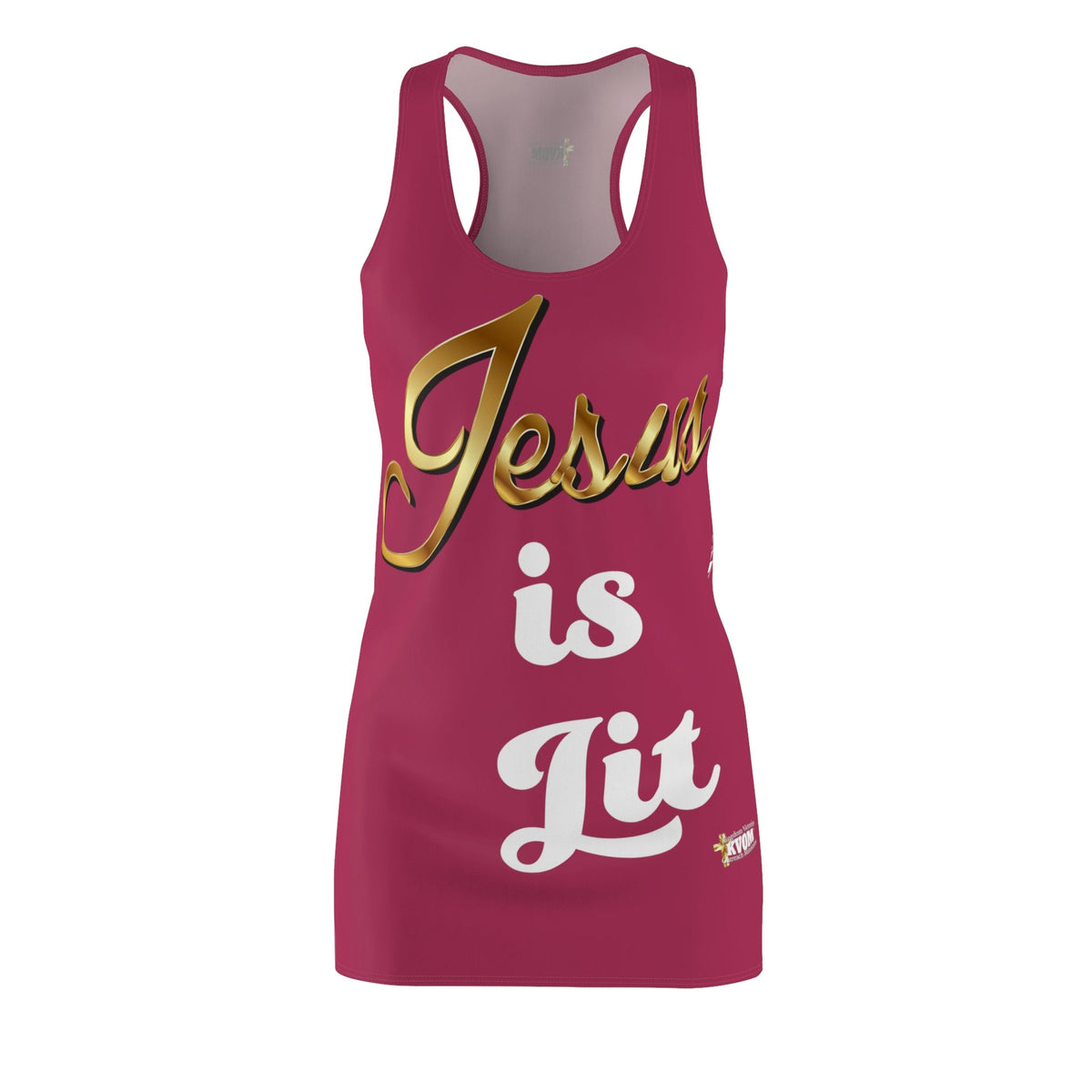 Jesus is Lit Women's Branded Racerback Dress, Berry-KVOM KVOM Christian Clothing; Women’s Clothing; Women’s T-Shirts; Men's Clothing; Men's T-Shirts, Hoodies Sale; Ladies Tops; Ladies Dresses; Floral Tops; Floral Dresses; Flower Clothes; Activewear; Glorious; Psalms; Blessings On Blessings; Teens Clothing; Christian Book Store; Girl’s Clothing Sale; Mother’s Day Sale; Gifts For Sister; Christian Gifts; Gifts for Daughter; Spring Sale; Clearance Sale; Jesus; Christ Is King; Holy Ghost; God Got Me; Spiritual 