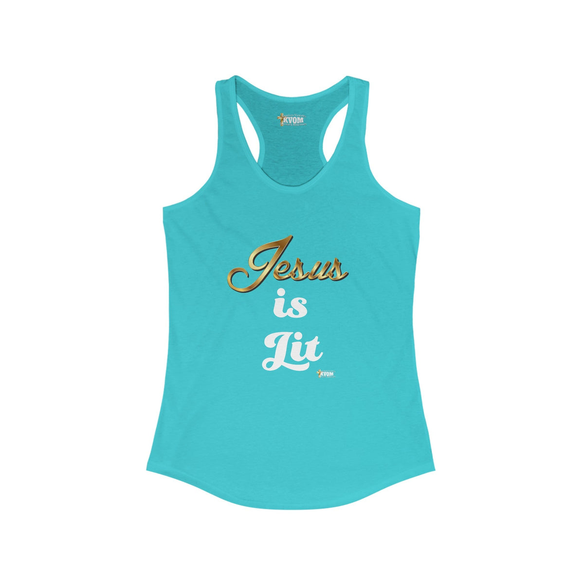 Jesus is Lit Women's Ideal Racerback Tank-KVOM KVOM Christian Clothing; Women’s Clothing; Women’s T-Shirts; Men's Clothing; Men's T-Shirts, Hoodies Sale; Ladies Tops; Ladies Dresses; Floral Tops; Floral Dresses; Flower Clothes; Activewear; Glorious; Psalms; Blessings On Blessings; Teens Clothing; Christian Book Store; Girl’s Clothing Sale; Mother’s Day Sale; Gifts For Sister; Christian Gifts; Gifts for Daughter; Spring Sale; Clearance Sale; Jesus; Christ Is King; Holy Ghost; God Got Me; Spiritual Warrior; P