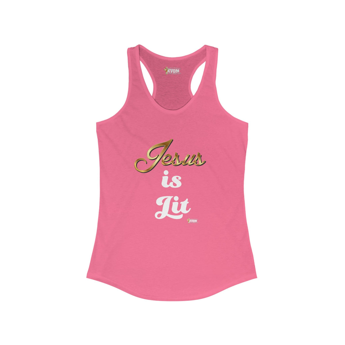 Jesus is Lit Women's Ideal Racerback Tank-KVOM KVOM Christian Clothing; Women’s Clothing; Women’s T-Shirts; Men's Clothing; Men's T-Shirts, Hoodies Sale; Ladies Tops; Ladies Dresses; Floral Tops; Floral Dresses; Flower Clothes; Activewear; Glorious; Psalms; Blessings On Blessings; Teens Clothing; Christian Book Store; Girl’s Clothing Sale; Mother’s Day Sale; Gifts For Sister; Christian Gifts; Gifts for Daughter; Spring Sale; Clearance Sale; Jesus; Christ Is King; Holy Ghost; God Got Me; Spiritual Warrior; P