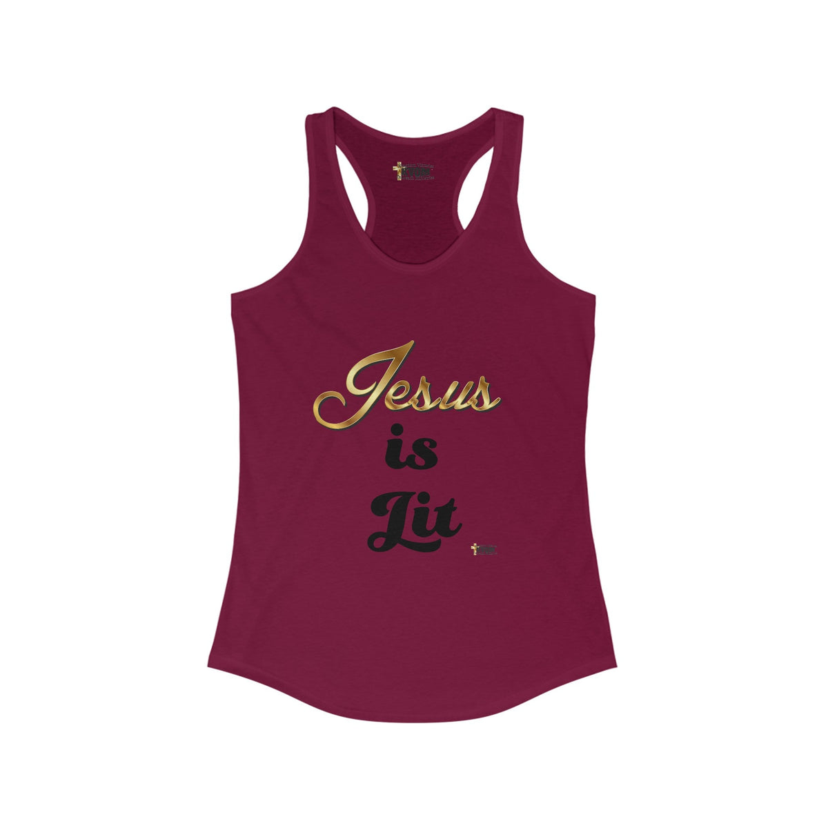 Jesus is Lit Women's Racerback Tank-KVOM KVOM Christian Clothing; Women’s Clothing; Women’s T-Shirts; Men's Clothing; Men's T-Shirts, Hoodies Sale; Ladies Tops; Ladies Dresses; Floral Tops; Floral Dresses; Flower Clothes; Activewear; Glorious; Psalms; Blessings On Blessings; Teens Clothing; Christian Book Store; Girl’s Clothing Sale; Mother’s Day Sale; Gifts For Sister; Christian Gifts; Gifts for Daughter; Spring Sale; Clearance Sale; Jesus; Christ Is King; Holy Ghost; God Got Me; Spiritual Warrior; Prophet