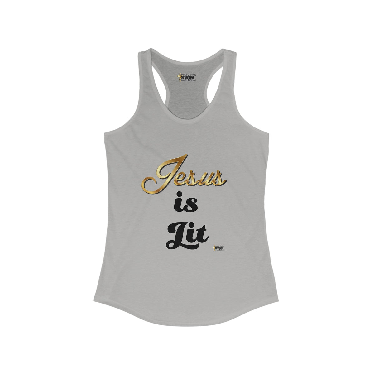 Jesus is Lit Women's Racerback Tank-KVOM KVOM Christian Clothing; Women’s Clothing; Women’s T-Shirts; Men's Clothing; Men's T-Shirts, Hoodies Sale; Ladies Tops; Ladies Dresses; Floral Tops; Floral Dresses; Flower Clothes; Activewear; Glorious; Psalms; Blessings On Blessings; Teens Clothing; Christian Book Store; Girl’s Clothing Sale; Mother’s Day Sale; Gifts For Sister; Christian Gifts; Gifts for Daughter; Spring Sale; Clearance Sale; Jesus; Christ Is King; Holy Ghost; God Got Me; Spiritual Warrior; Prophet