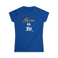 Jesus is Lit Women's Softstyle Tee-KVOM KVOM Christian Clothing; Women’s Clothing; Women’s T-Shirts; Men's Clothing; Men's T-Shirts, Hoodies Sale; Ladies Tops; Ladies Dresses; Floral Tops; Floral Dresses; Flower Clothes; Activewear; Glorious; Psalms; Blessings On Blessings; Teens Clothing; Christian Book Store; Girl’s Clothing Sale; Mother’s Day Sale; Gifts For Sister; Christian Gifts; Gifts for Daughter; Spring Sale; Clearance Sale; Jesus; Christ Is King; Holy Ghost; God Got Me; Spiritual Warrior; Propheti