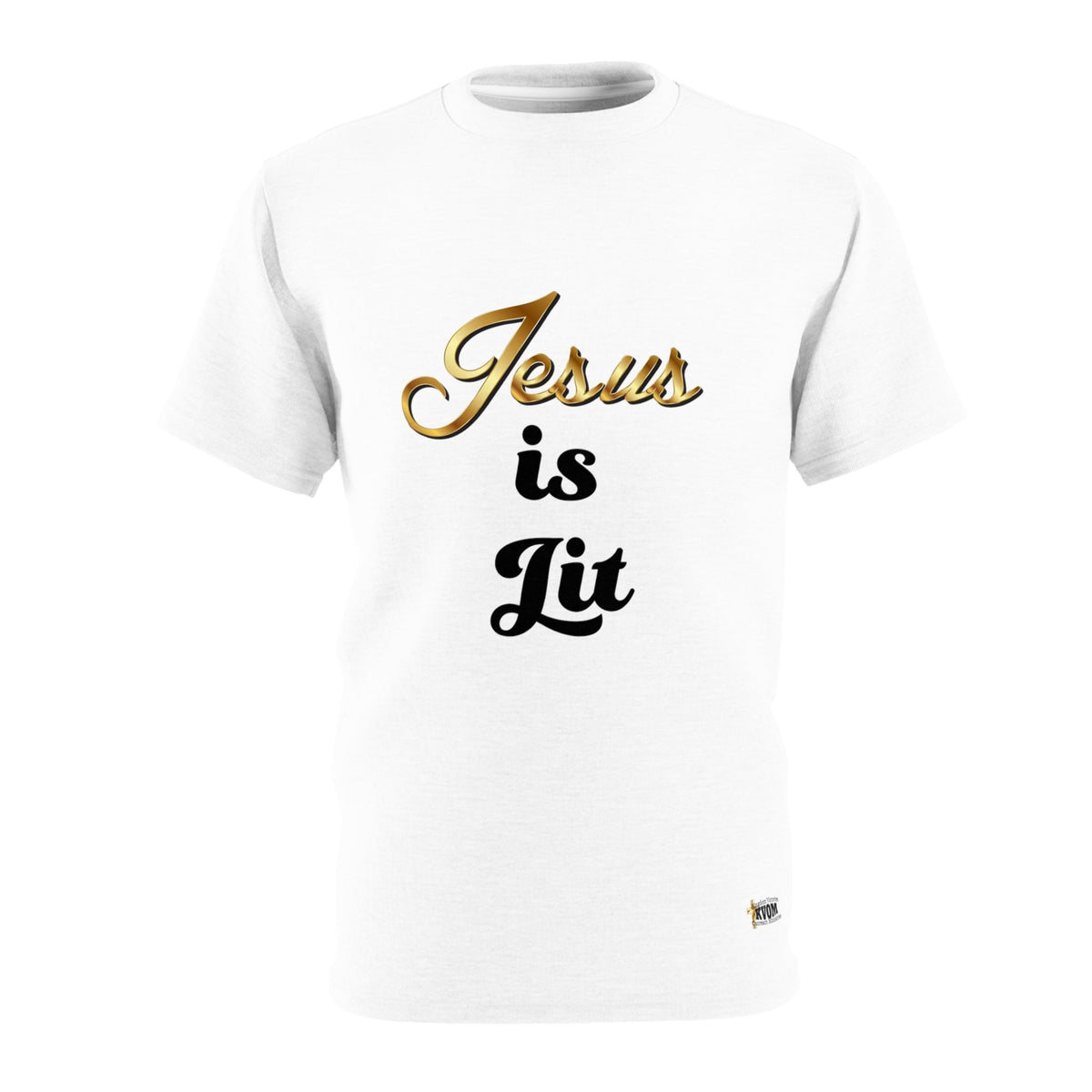 Jesus is Lit Women's T-Shirt, Regular Fit-KVOM KVOM Christian Clothing; Women’s Clothing; Women’s T-Shirts; Men's Clothing; Men's T-Shirts, Hoodies Sale; Ladies Tops; Ladies Dresses; Floral Tops; Floral Dresses; Flower Clothes; Activewear; Glorious; Psalms; Blessings On Blessings; Teens Clothing; Christian Book Store; Girl’s Clothing Sale; Mother’s Day Sale; Gifts For Sister; Christian Gifts; Gifts for Daughter; Spring Sale; Clearance Sale; Jesus; Christ Is King; Holy Ghost; God Got Me; Spiritual Warrior; P