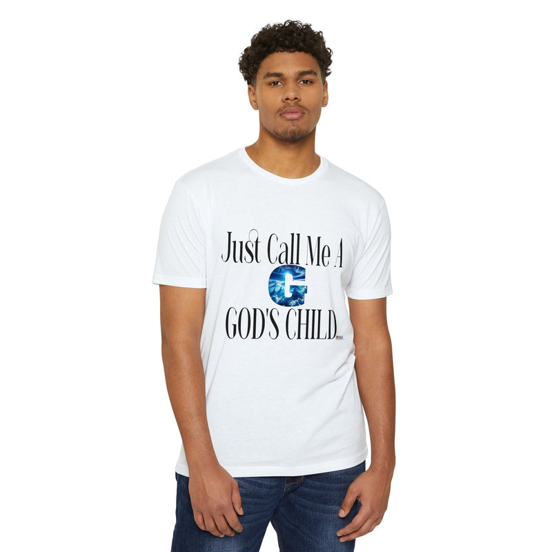 Just Call Me A G God's Child Unisex Jersey Style T-shirt, White-KVOM