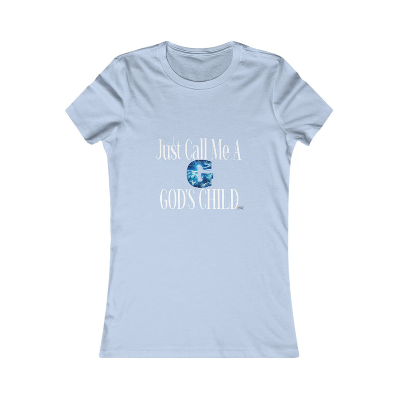 Just Call Me A G God's Child Women's Fitted T-Shirt, White Print-KVOM