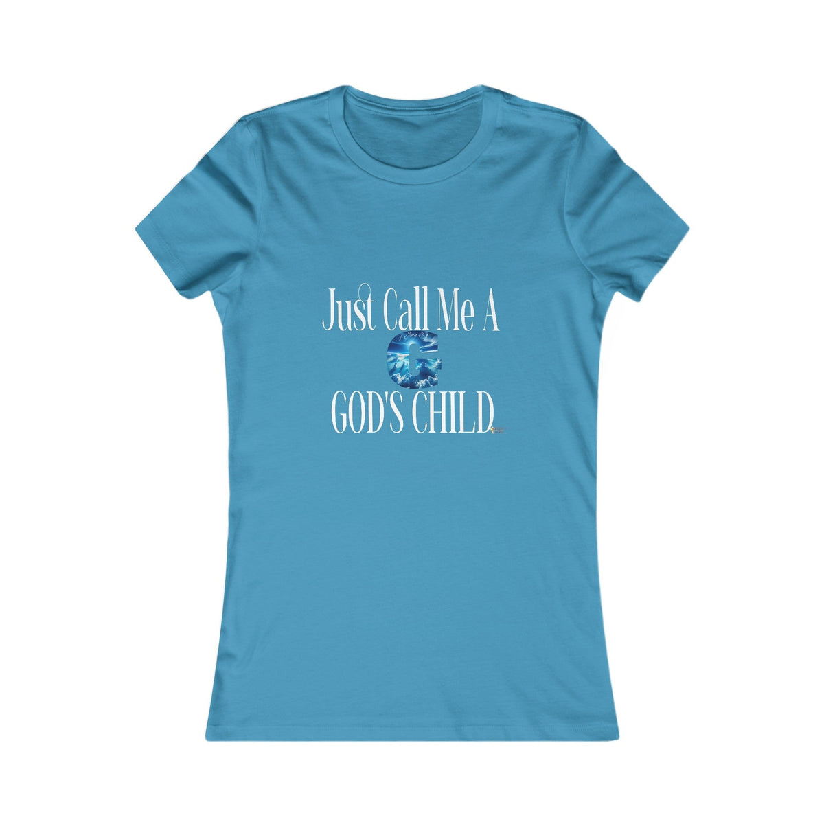 Just Call Me A G God's Child Women's Fitted T-Shirt, White Print-KVOM