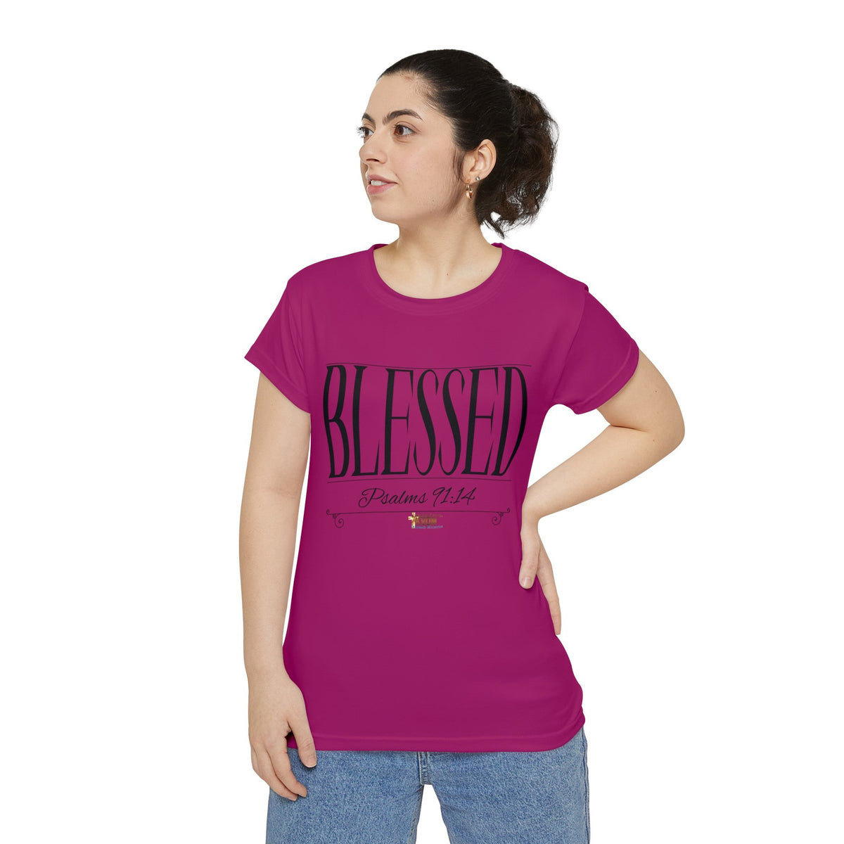 KVOM BLESSED "Stretched" Series Women's Shirt, Deep Berry