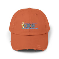 KVOM Blue Logo Distressed Cap-KVOM; Christian Clothing; Women’s Clothing; Men's Clothes, Men's Hats, Women’s T-Shirts; Hoodies Sale; Ladies Tops; Ladies Dresses; Floral Tops; Floral Dresses; Flower Clothes; Activewear; Glorious; Psalms; Blessings On Blessings; Teens Clothing; Christian Book Store; Girl’s Clothing Sale; Mother’s Day Sale; Gifts For Sister; Christian Gifts; Gifts for Daughter; Spring Sale; Clearance Sale; Jesus; Christ Is King; Holy Ghost; God Got Me; Spiritual Warrior; Prophetic; Blessings; 