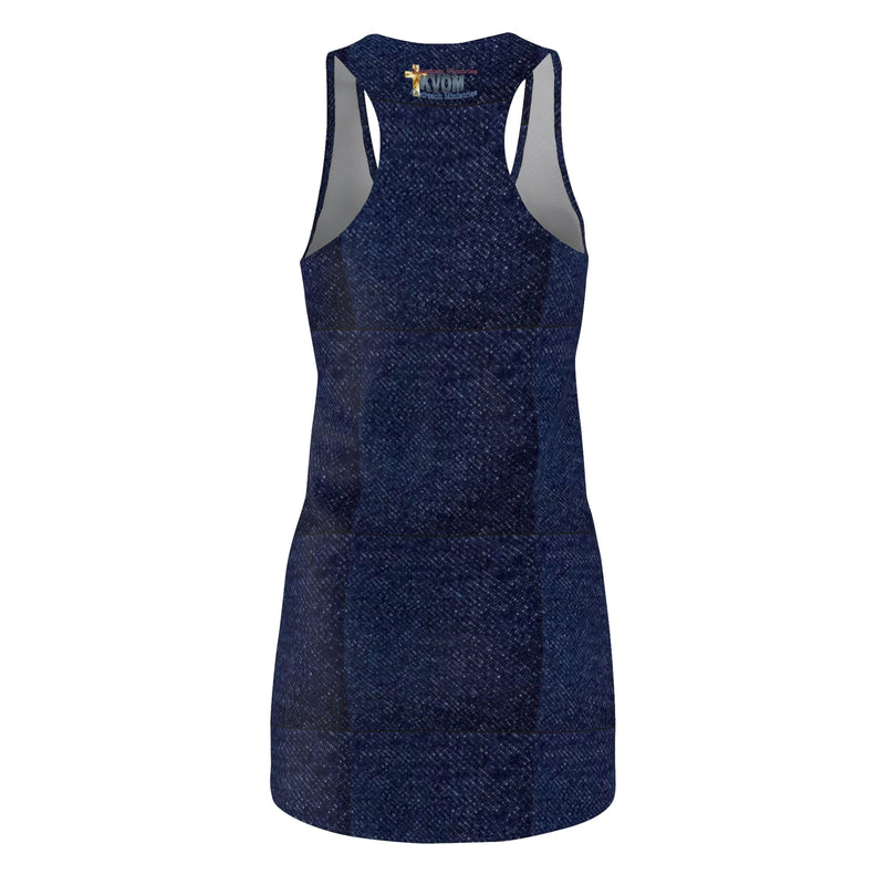 KVOM Blue Logo Indigo Denim Racerback Dress-KVOM