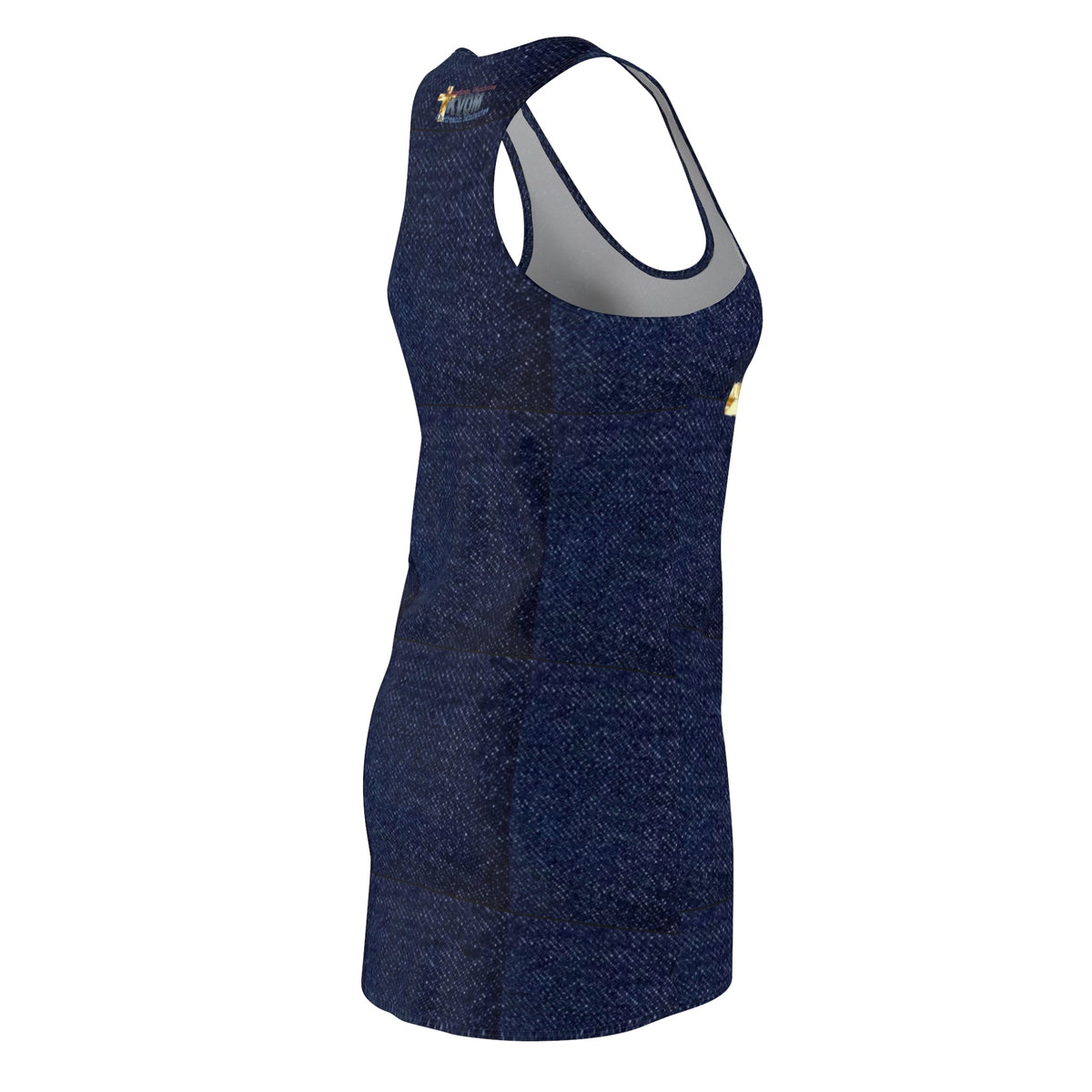 KVOM Blue Logo Indigo Denim Racerback Dress-KVOM