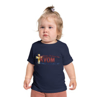 KVOM Logo Baby Short Sleeve T-Shirt, Maroon Logo-Children's Clothing-KVOM