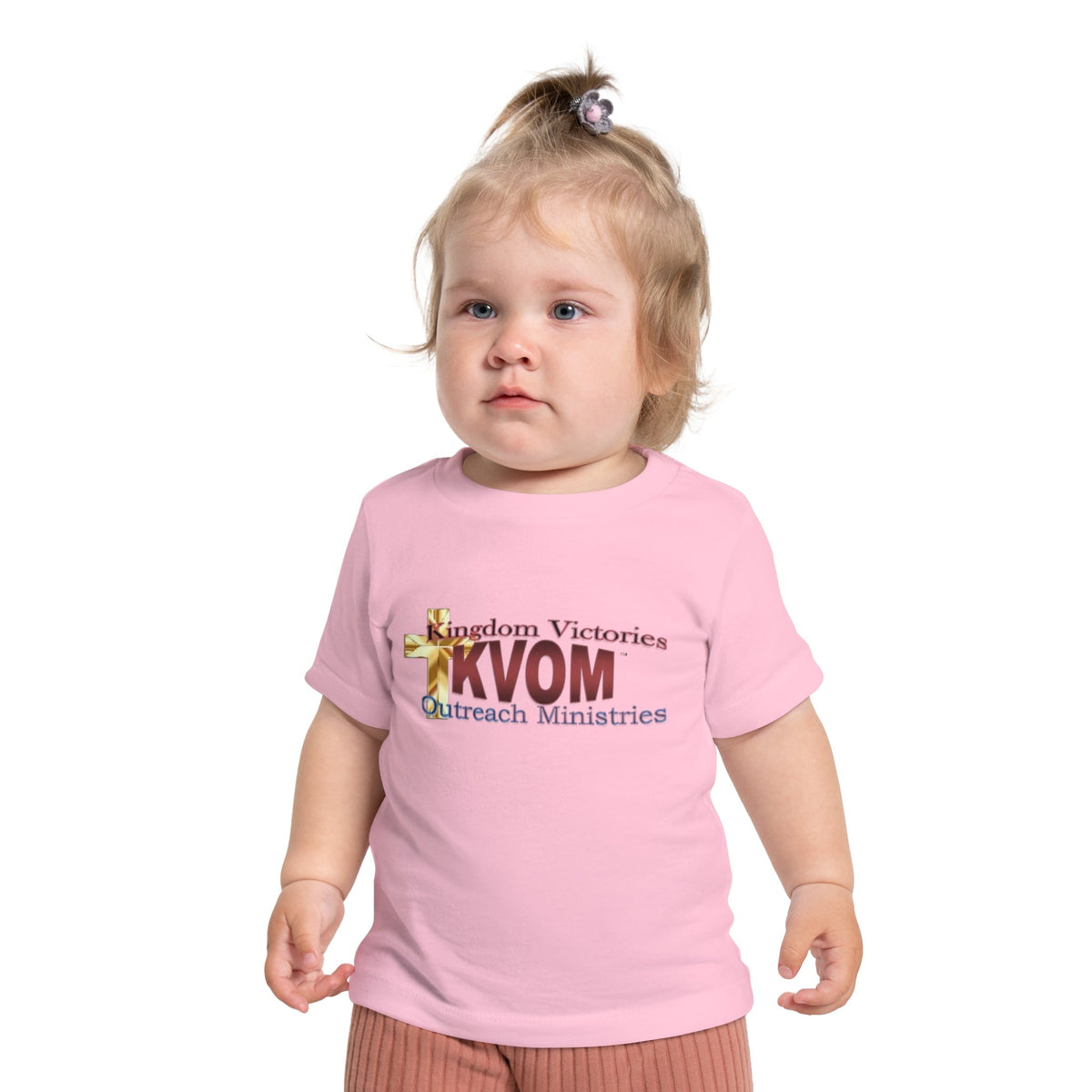 KVOM Logo Baby Short Sleeve T-Shirt, Maroon Logo-Children's Clothing-KVOM