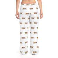 KVOM Logo Brass Patterned Women's Comfy Pants, White-KVOM