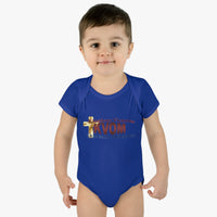 KVOM Logo Infant Baby Onesie, Maroon Logo-Children's Clothing-KVOM