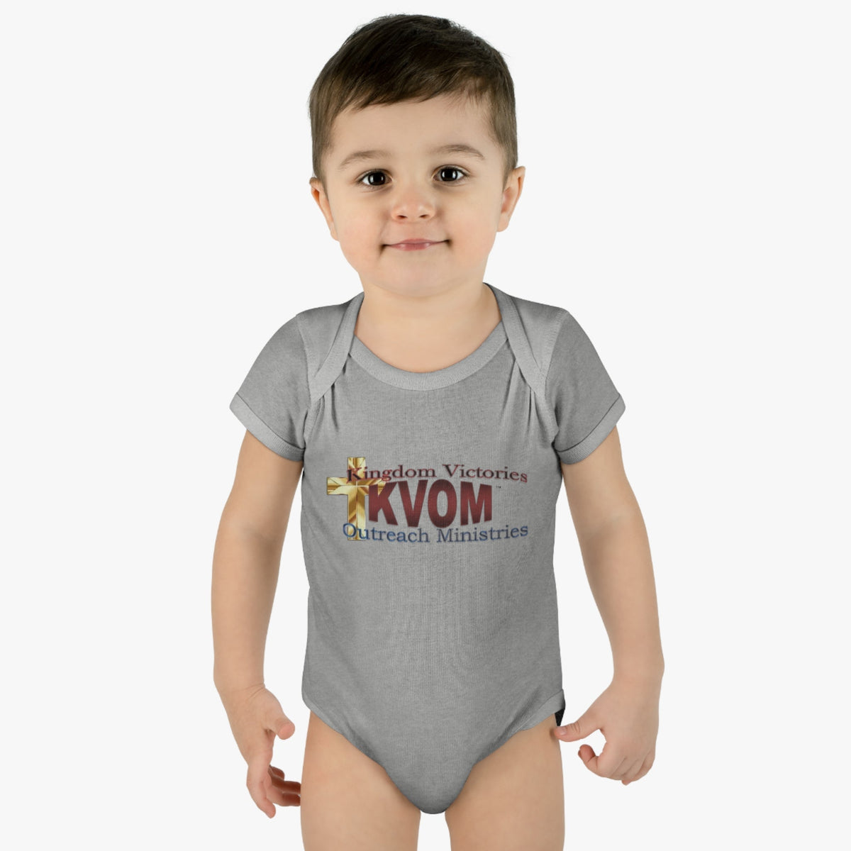 KVOM Logo Infant Baby Onesie, Maroon Logo-Children's Clothing-KVOM