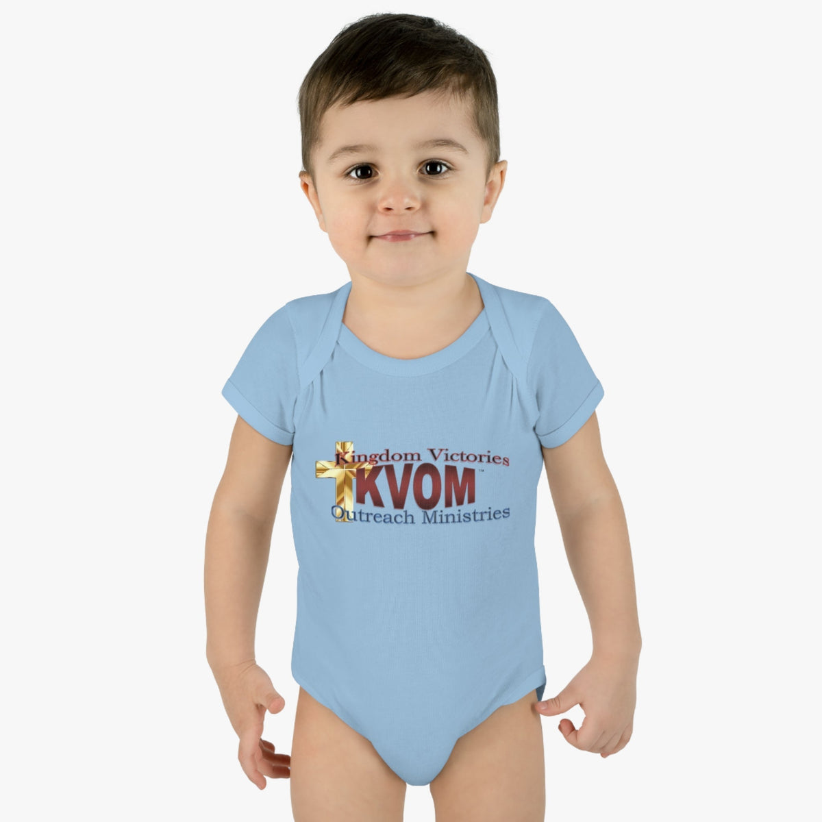 KVOM Logo Infant Baby Onesie, Maroon Logo-Children's Clothing-KVOM