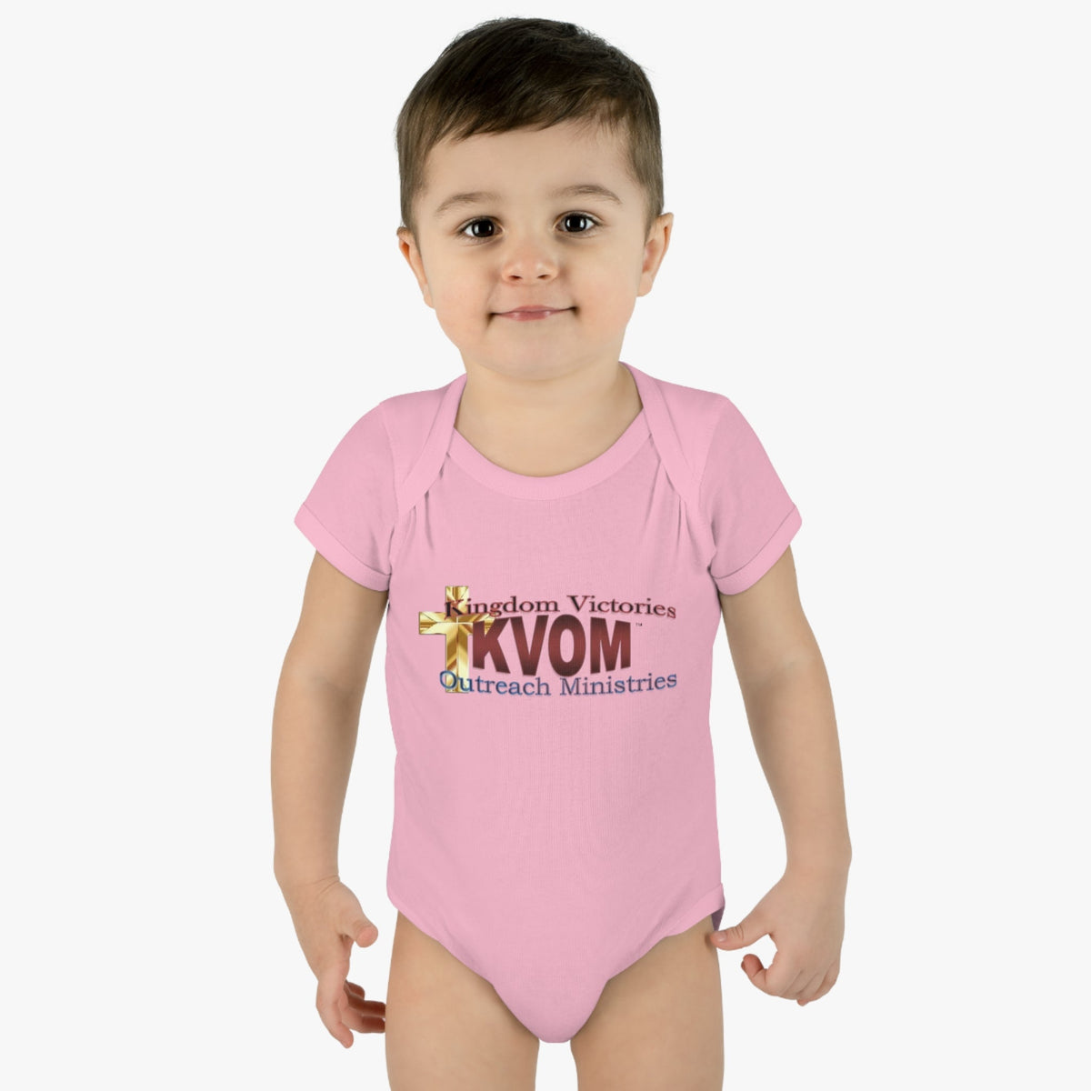 KVOM Logo Infant Baby Onesie, Maroon Logo-Children's Clothing-KVOM