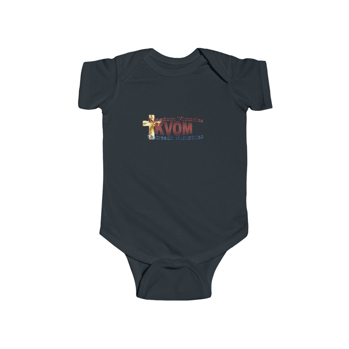 KVOM Logo Infant Jersey Style Onesie, Brass Logo-Children's Clothing-KVOM