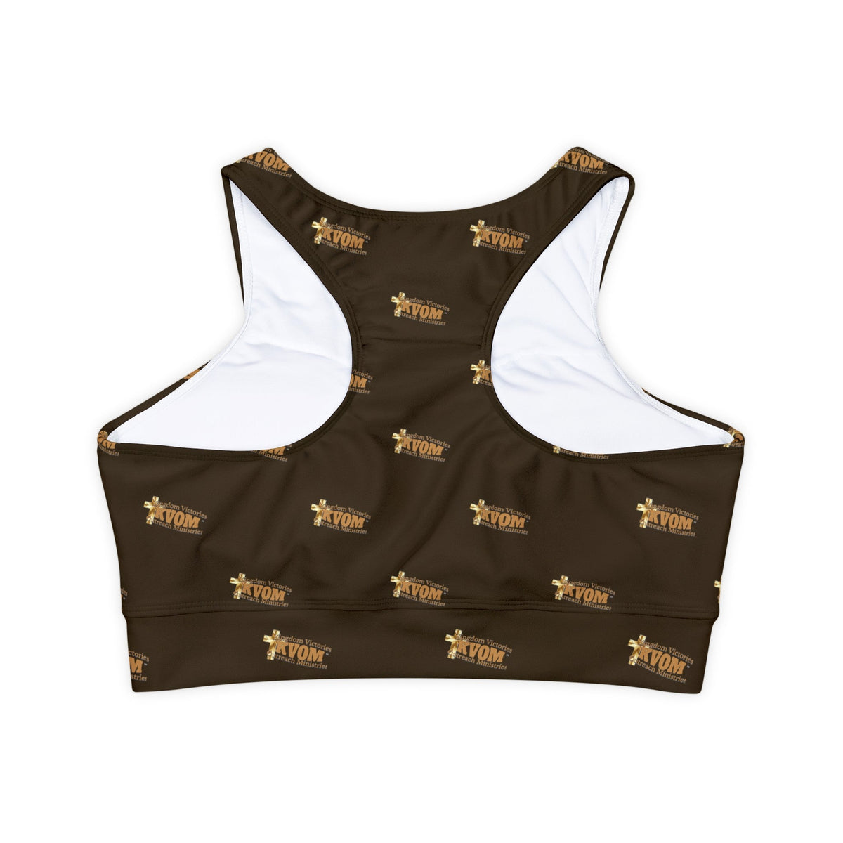 KVOM Logo True Gold Women's Sports Bra, Brown