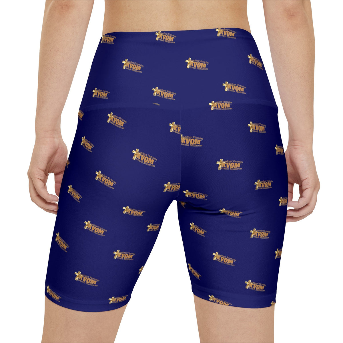 KVOM Logo True Gold Women's Workout Shorts, Blueberry