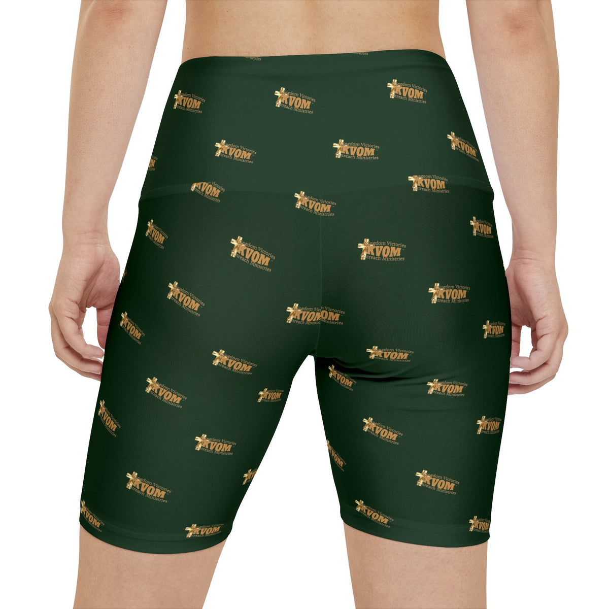 KVOM Logo True Gold Women's Workout Shorts, Green