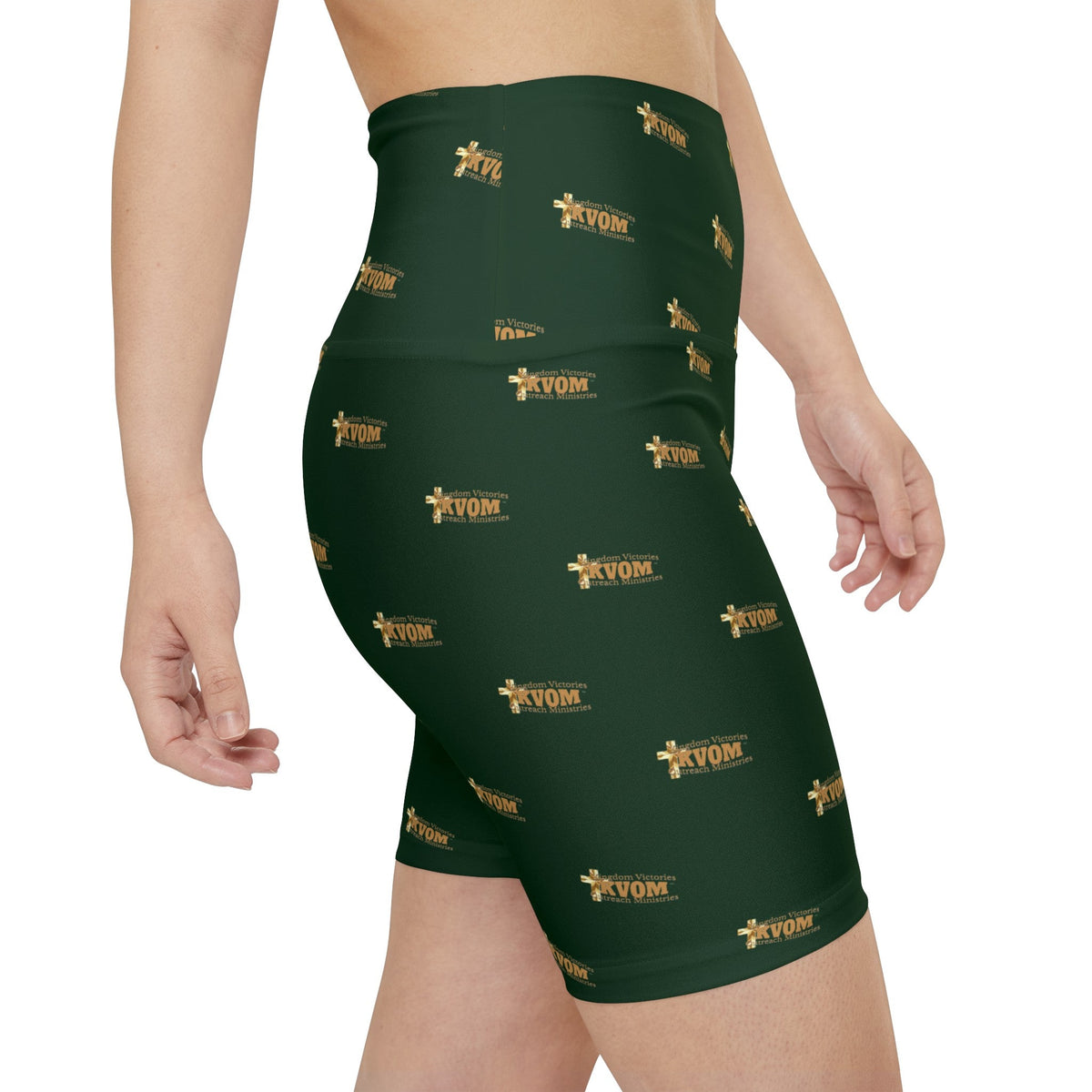 KVOM Logo True Gold Women's Workout Shorts, Green